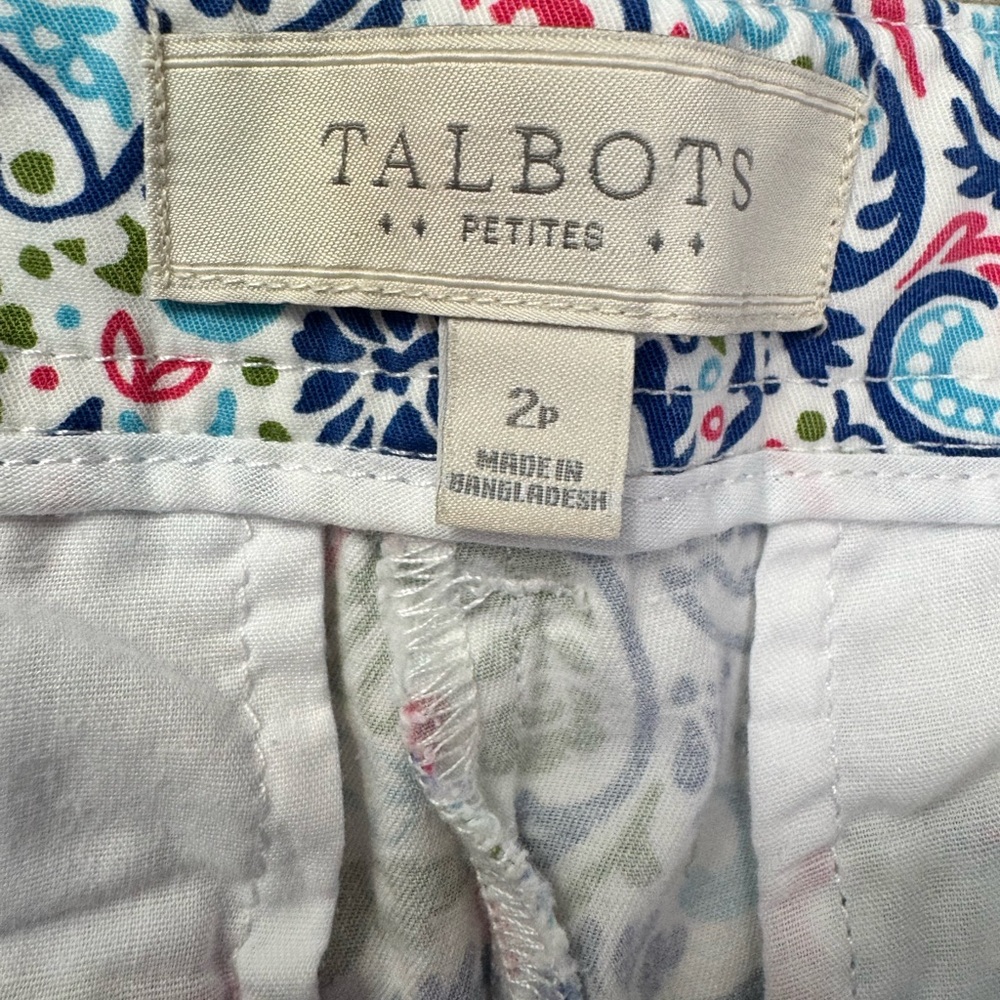 Talbots Petite Shorts Bundle 2P Pink Chino + Paisley Preppy Coastal Summer Golf - Picture 6 of 6